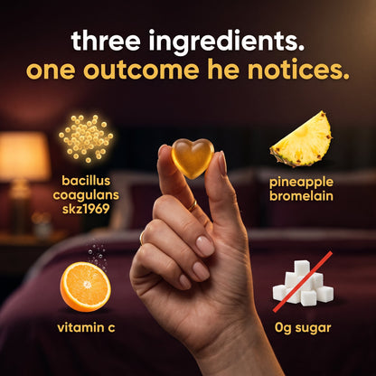 three ingredients. one outcome he notices. — bacillus coagulans, pineapple bromelain, vitamin c, 0g sugar