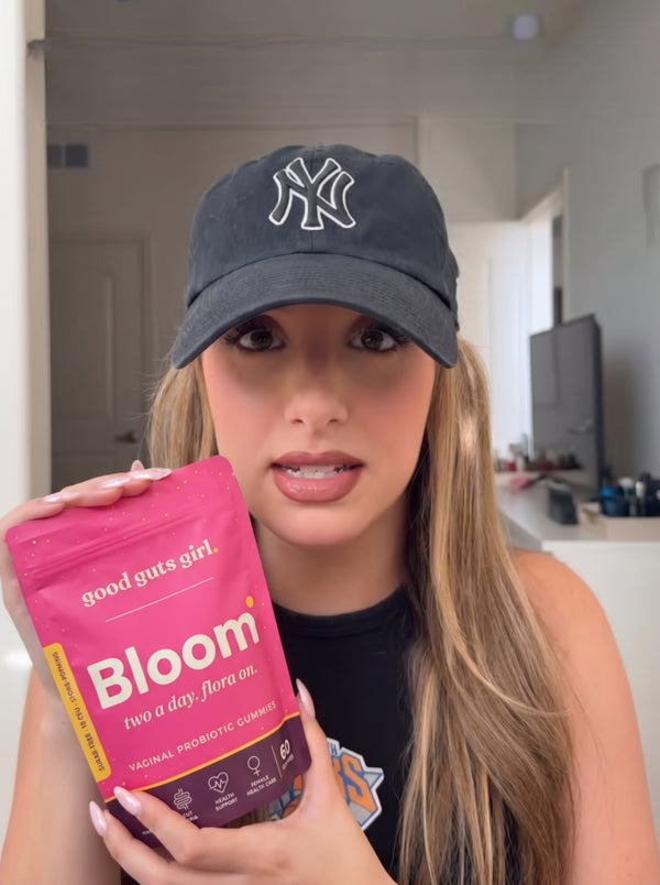 a good guts girl customer with her bloom pouch