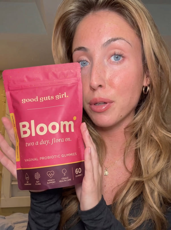 a good guts girl customer with her bloom pouch